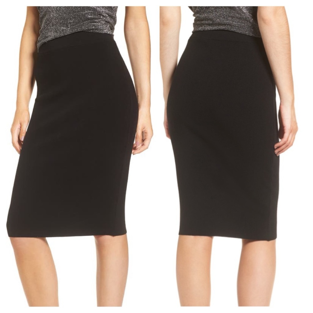 LEITH High Waist BodyCon Skirt Classic Black Pencil Skirt Small